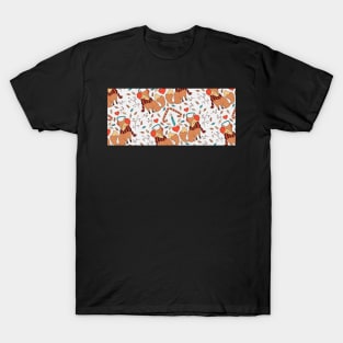 Christmas Fox Pattern Design T-Shirt